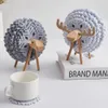 Matten Pads Schapen Vorm Anti Slip Cup Onderzetters Geïsoleerd Rond Vilt Japan Stijl Creatief Thuiskantoor Decor Kunst Ambachten Geschenk 230923