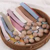 Cotton Baby Pacifier Clip Chain Beech Wood Pacifier Clips Spädbarn Dummy Holder Toing Toys Nipple Holder For Baby Accessories