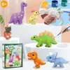 Arts and Crafts Dinosaurs 3D Mold Painting Set Kids Arts and Crafts Painting Kit DIY Model Painting Plaster Parent-child Interaction Toys 230923