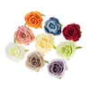 Flores decorativas 10pcs Mori Artificial Rose Flower Heads 7cm Casamento Falso Pogal Adereços Decoração de Casa Djy