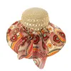 Cappelli larghi a bordo 4 colori Donne pieghevole da sole pieghevole Ins Bohémien Sun Shade Summer Beach Clery Straw