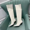 Simple fashion Top quality the row boots sheepskin pointed toes stiletto High heel Knee boots Fashion Luxury designer booties 7cm