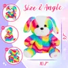 Plush Dolls 26cm Rainbow Colorful LED Light Dog Doll Stuffed Animals Musical Soft Toy Birthday Gift for Girls Throw Pillows Toys 230922