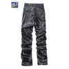 Pantaloni da uomo Pantaloni in pelle a pieghe Pantaloni da moto Pantaloni in pelle da uomo Street Wear pantaloni in ecopelle da uomo HIP HOP pantaloni cargo in pelle 230922