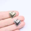 Charms 10pcs Nice Polished Surface 3D Heart DIY Handcraft Women Girl Fashion Jewelry Nickel Leaf Cadmium Free