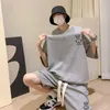 Männer Trainingsanzüge Koreanische Mode Männer Kurze Sets Hip Hop Rock Casual Kurzen Anzug Lustige Bär T-shirts Shorts 2 Stück Set sommer Trainingsanzug Männer 230922