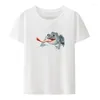 Women's T Shirts Tiger Coat Frog Cotton T-shirts Print Novelty Printed T-shirt Top Leisure Camisa Hipster Summer Camiseta Hombre Creative