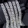 Ketten 15mm Micro Pave Prong Kubanische Kette Halsketten Mode Hiphop FL Iced Out Strass Schmuck Für Männer Frauen Drop Lieferung Anhänger DHYK7
