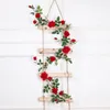 Kwiaty dekoracyjne Wysokiej jakości róża winorośl sztuczny kwiat ślub girlandy biały domek dekoracja na ścianę wiszą