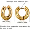 Boucles d'oreilles créoles tendance, ligne épaisse, cercle en acier titane plaqué or 18 carats, bijoux anti-allergiques