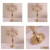 Party Decoration 10st 75 cm Tall Table Centerpiece Acrylic Gold 5 Arms Crystal Wedding Candelabra Candle Holder Supply Drop Delivery Otm7z