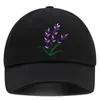 Ball Caps Lavender Baseball Cap Purple Blue Flower Mom Hat Cotton Embroidered Woman Summer Plant Trucker Gift For Her