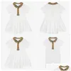 Mädchenkleider Mädchen Baby Mädchen Kariertes Kleid Sommer Kinder Kurzarm Baumwollhemd Rock Klassisches Revers Importierter kundenspezifischer Stoff Dhis5