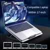 Laptopkoelpads Gaming-laptopkoeler Stil Grote ventilator Aluminium laptopkoelpad 2 USB-poorten Verstelbare snelheid en hoogte Notebookstandaard 12-17 inch L230923