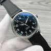 Luksusowe wiadomości męskie zegarki automatyczne mechaniczne stal nierdzewna czarna skóra prosta 41 mm męska zegarek na rękę224a