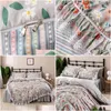 Set biancheria da letto Principessa coreana Volant in pizzo Set gonna floreale Puro cotone Pastorale Ropa De Cama Couvre Piumino illuminato Er Set1 Drop Del Ot2Rk