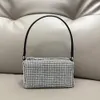 Kvällspåsar Handtagare Rhinestones Evening Bag Silver Crystal Bling Top Handle Påsar för kvinnors plånböcker och handväskor Luxur Designer Kvinnväska 230923