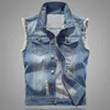 Gilet da uomo Primavera Uomo Senza maniche Giacca di jeans Uomo Blu Nero Denim Jeans Gilet da uomo Cowboy Denim Gilet Uomo Jeans Gilet 230922