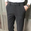 Mäns kostymer Autumn Winter Wool Suit Pants Men Slim Fit Office Dress Pant Business Formella byxor för Male 2024