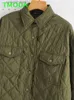 Kadın Ceketleri T Moda 0.27kg 2023 Bahar Ordu Ordusu Gravesli İnce İnce Pamuk Kapitone Kaplar Kadın Gündelik Koyu Kavur Ceket Dış Giyim T230923