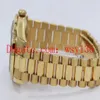 Relojes de pulsera de lujo para hombres Día-Fecha II Presi 218238 Baguettes de oro amarillo de 18 quilates Diamante 36 mm Movimiento mecánico automático Mens299x