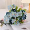 Decorative Flowers Beautiful Artificial Flower Rose Hydrangea Silk Fake Bouquet Home Wedding Christmas Party DIY Decoration