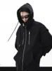 Men's Hoodies XS-6XL Original Autumn Loose Sweatshirts High Street Zip-Up Cardigan Clothing Oversize Tops Y2K Black Casual Coat