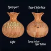 Essential Oils Diffusers Wood Grain Mini Vase Air Humidifier USB Electric Ultrasonic Water Aroma Essential Oil Diffuser Home Room Fragrance Purifier 230923