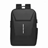 Sac à dos noir classique voyage hommes école d'affaires USB sac grande capacité ordinateur portable étanche mode coque rigide