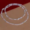 Cadeau de noël 4MM collier pour hommes 'collier plaqué argent sterling STSN102 toute la mode 925 chaînes en argent necklace324C