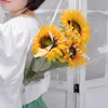 Julekorationer 7 Heads Artificial Sunflower Bouquet Silk Fake Flower Diy Wedding Bouquets Centerpieces Arrangements Party Home Decor 230923