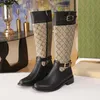 Botas de joelho botas de fundo grosso botas femininas ao ar livre sapatos de designer de luxo bota martin botas de chuva cowboy cavaleiro moda motocicleta