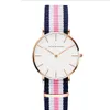 36mmシンプルな女性時計正確なクォーツレディースウォッチ快適なレザーストラップまたはナイロンバンドの学生腕時計