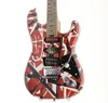 EV H Striped Series Frankie Red Black White Relic Elektrische gitaar