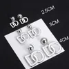 2.3.4cm اختر كلاسيكيات Ear Stud Encling Classics Silver Gold Letter Copper Oper Designer Simplicity Women المجوهرات إكسسوارات الهدايا بالجملة بالتجزئة