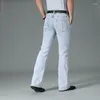 Herren Jeans Frühling Herbst Stil Hellblau Flare Lange, Breite Bein Bell-Bottom-Hose Plus Größe Zeichnung Taille Denim Bootcut Hose Für Männer