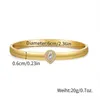Bangle Trendy Chic Water Drop Cubic Zircon Stainless Steel For Women Charm Texture Simple Gold Color No Fade Accessories