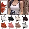 Camisoles tanques mulheres sem costura colheita topo de fitness roupa interior em forma de u sutiã esportivo respirável macio casual tubo topos