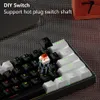 Tangentbord Envisaoc Mini Mechanical Keyboard Portable USB Gaming Red Switch 61 Keys WIRED LAVABLABLE CABLE RGB Backbelysta SVACKABLE MK61 231207