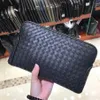 最高品質の豪華なデザイン本革のダブルジッパーの周りの長い財布の女性財布カードホルダービジネスバッグビッグ216e