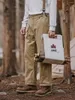 Mäns byxor Suspender Löst raka multifickor khaki overaller utomhus casual retro last för manlig pojkvän