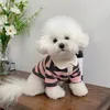 犬のアパレル犬の服シュナウザーテディヨークシャイアポロシャツ夏のドレスストライプペットTシャツ犬コスチュームソフトプルオーバースーツ犬子犬230923