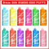 オリジナルのパフ蒸気ペン8500パフ使い捨てeタバコ17mlポッド2％5％充電蒸気breze stiik bs8500 ecig 12フレーバー