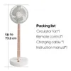 Ventilateur de sol à la maison, Circulateur électrique sans fil à Oscillation automatique, ventilateur pliable Portable sans fil 10000mah avec télécommande