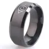 Drop ship ok anti allergy 2017 New width 8mm men Naruto rings stainless steel classic women ring jewelry 314k