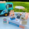 Dolls Beach Bus 112 Forest Family Bunny Ice Cream Sales Véhicule Dollhouse Miniature Meubles pour filles Jouer Maison Jouet Cadeaux d'anniversaire 230922