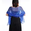 Scarves Sexy Transparent Solid Color Yarn Long Shiny Sunscreen Cloak Shade Shawl Female Wedding Bridesmaid Party Evening Dress Scarf T58 230831