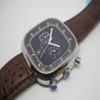 Ikwatches - Relógio clássico cronógrafo quartzo cronômetro mostrador azul cinto de borracha preta relógios masculinos esportivos quadrado relógio masculino 293C