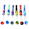 Silicone NC with Quartz Tip Titanium Stainless Oil Burner Oil Rigs Dab Rig Collector kit tobacco pipes smoking Accessories