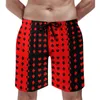 Men's Shorts Poker Cards Board Red Hearts Casual Beach Male Custom Sports Surf Quick Drying Swimming Trunks Gift